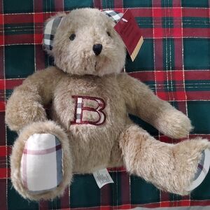 Burberry Tan and Plaid Stuffed Bear